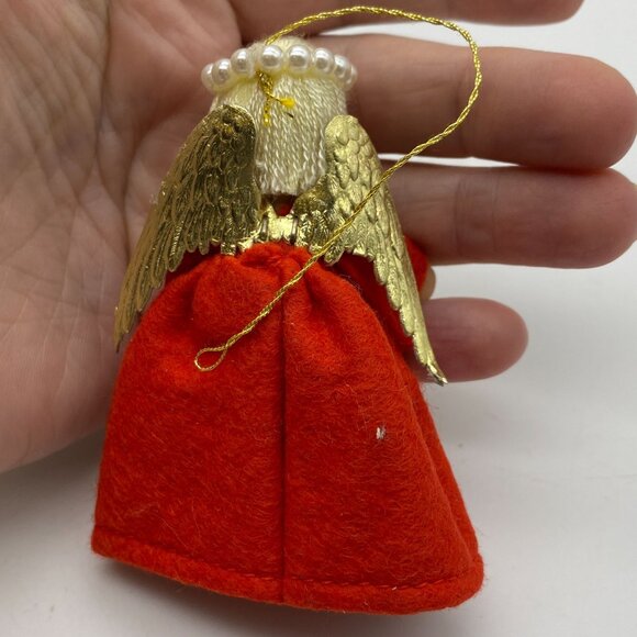 VTG Koestel wax angel ornament mini tree topper 3.25" West Germany - Picture 5 of 10